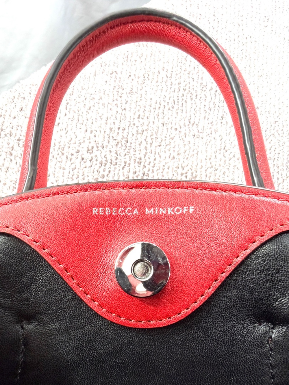 Rebecca Minkoff Pippa Red Leather Mini Dome Satchel Handbag Rare - Picture 7 of 10